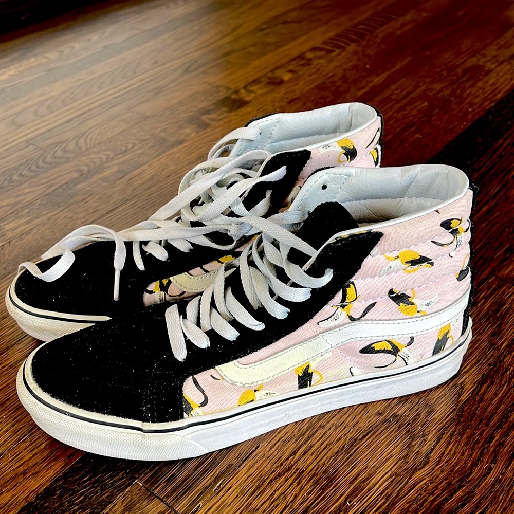 Vans limited edition SK-8 slim high top sneakers banana print 🍌